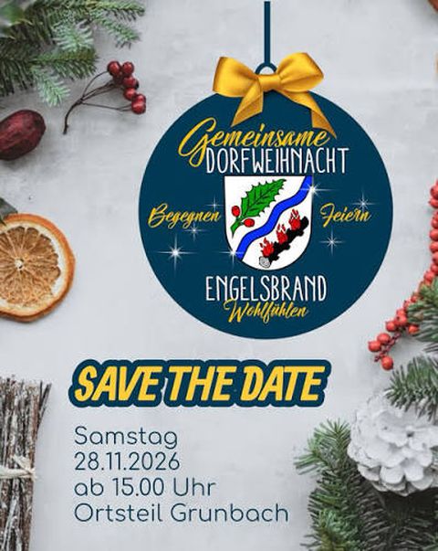 Save the Date - am 28.11.2026 findet die Dorfweihnacht in Grunbach statt!