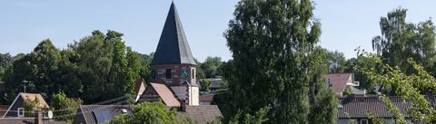 Ansicht des Kirchturms